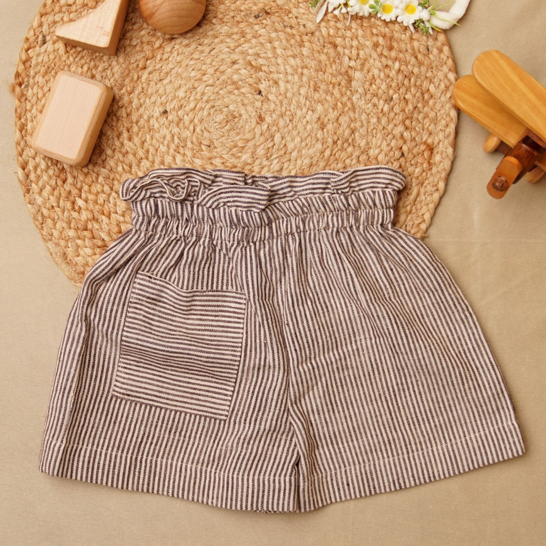 Khadi Striped Shorts for Girls