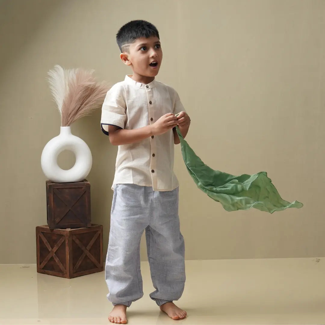 Boy holding a playsilk