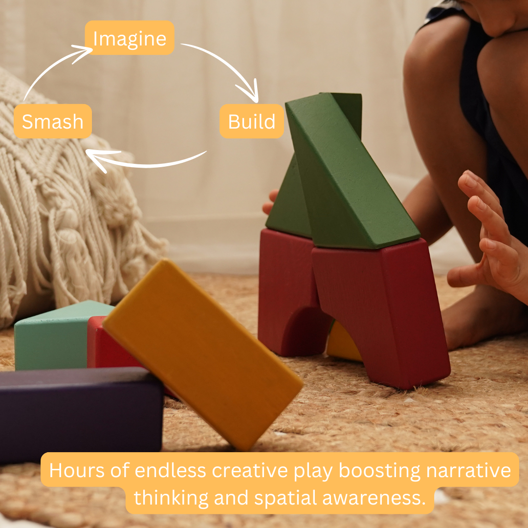 Wooden blocks for hours of endless creative play boosting narrative thinking