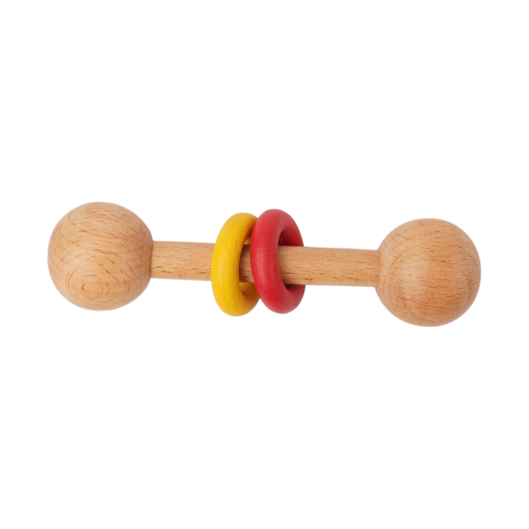 Premium beechwood wooden rattle