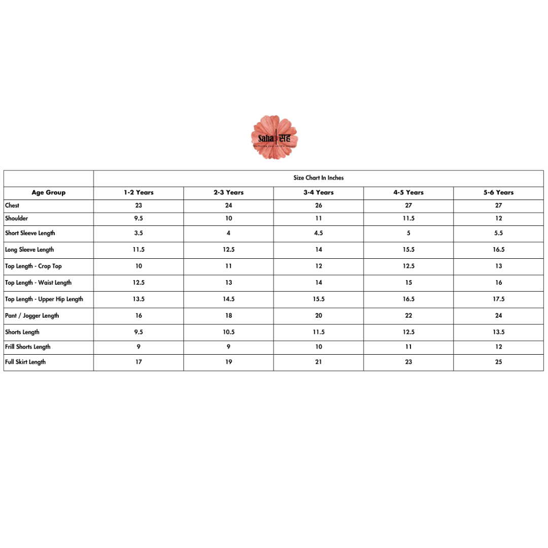 kids clothing size chart