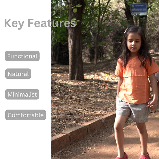 Side view of Sunbeam girls kurti top and shorts set – soft casual kids clothing