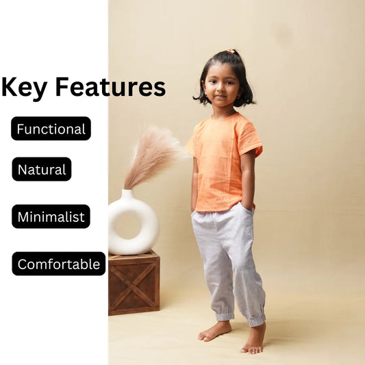 Side view of Twilight baby girl khadi cotton summer set – lightweight outfit for babies