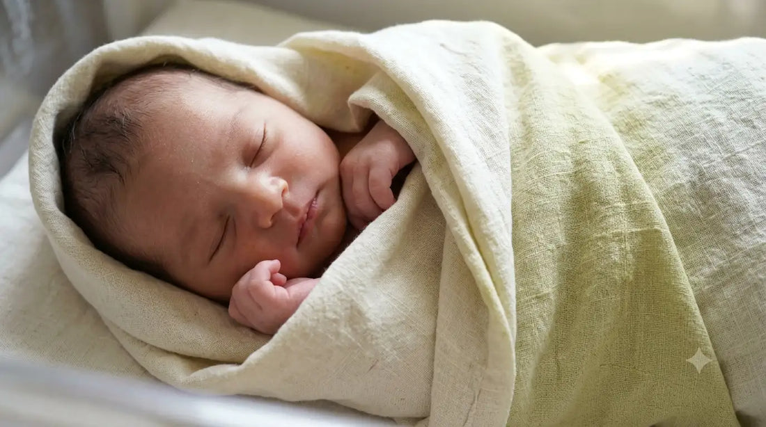 newborn wrapped in ayurvastra