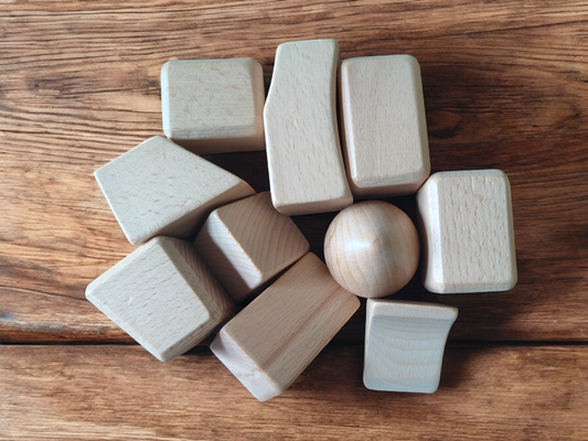 waldorf inspired wooden irregular blocks sensory development tactile experience