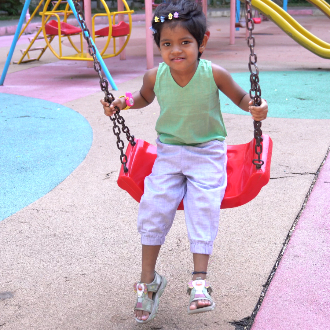 Baby Girl Wearing Saha Top and Joggers