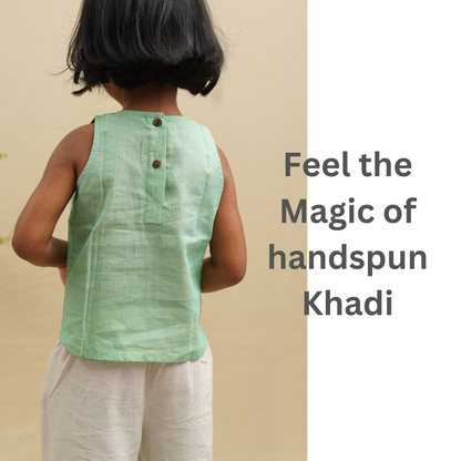 Comfortable design of green khadi top