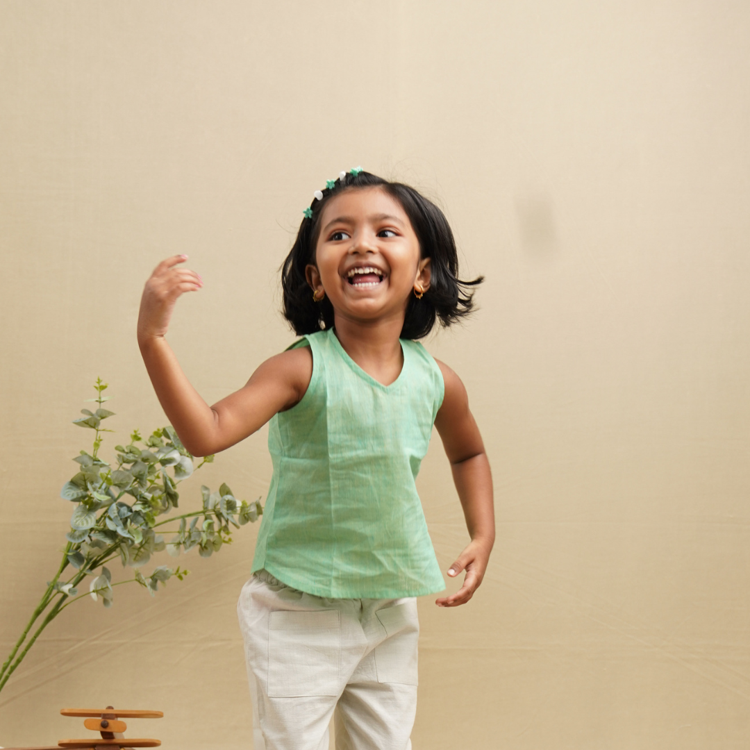 Minimalist Design of Green Khadi Top