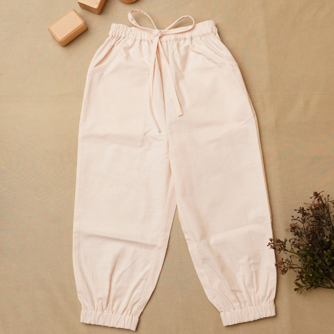 Cream Khadi Joggers comfortable minimalist design