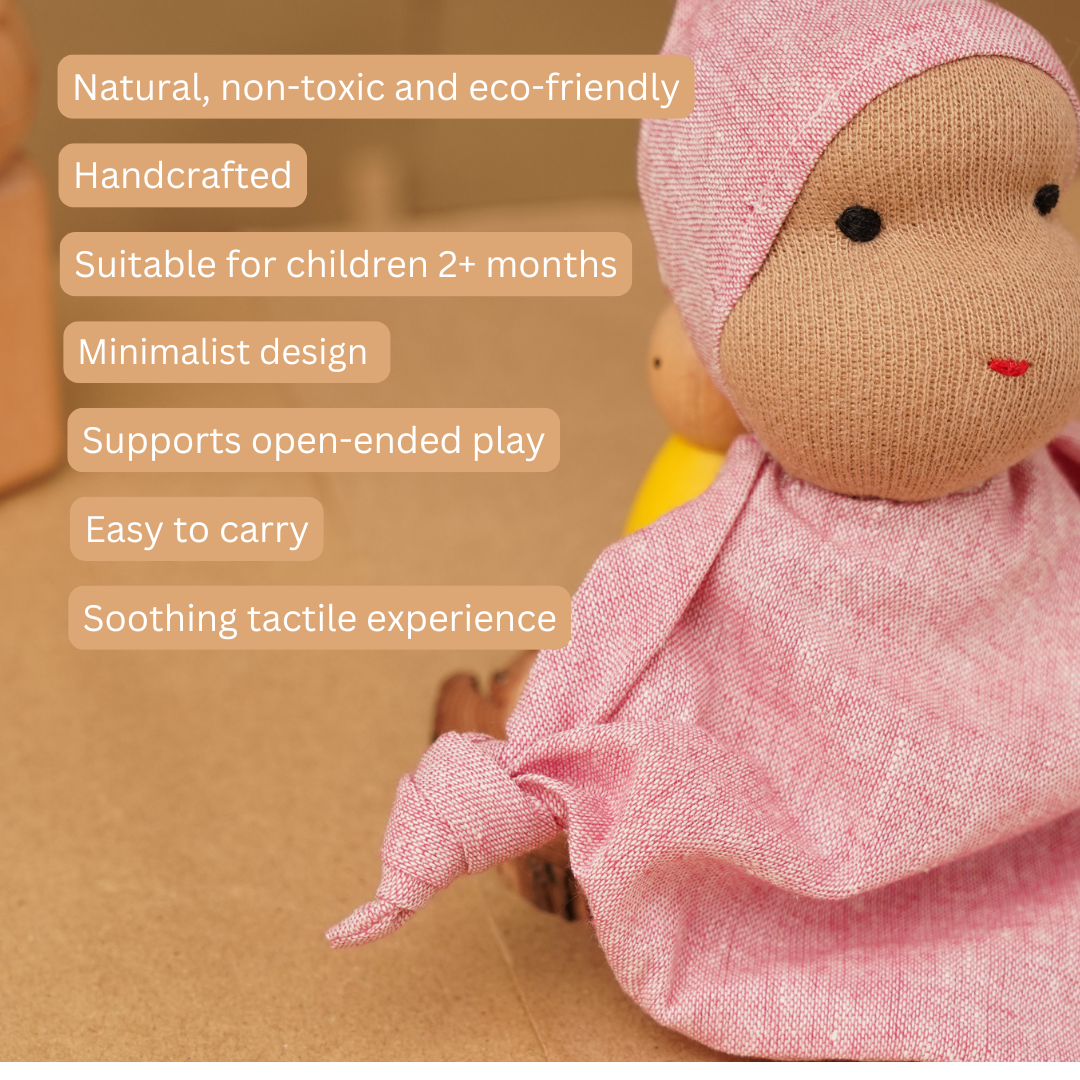 Waldorf Doll Fabric Open-ended Child-led play kids infant toddler imaginative sensory development tactile experience