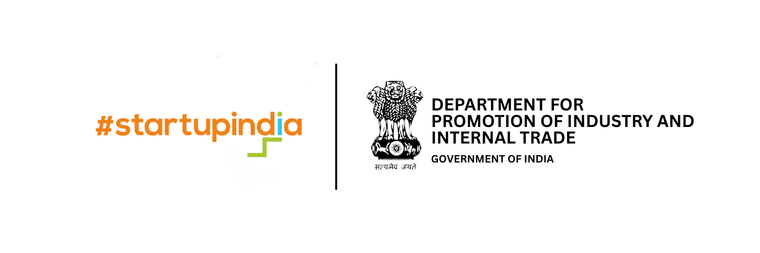 Logos of #startupindia and Department for Promotion of Industry and Internal Trade, Government of India on a white background.