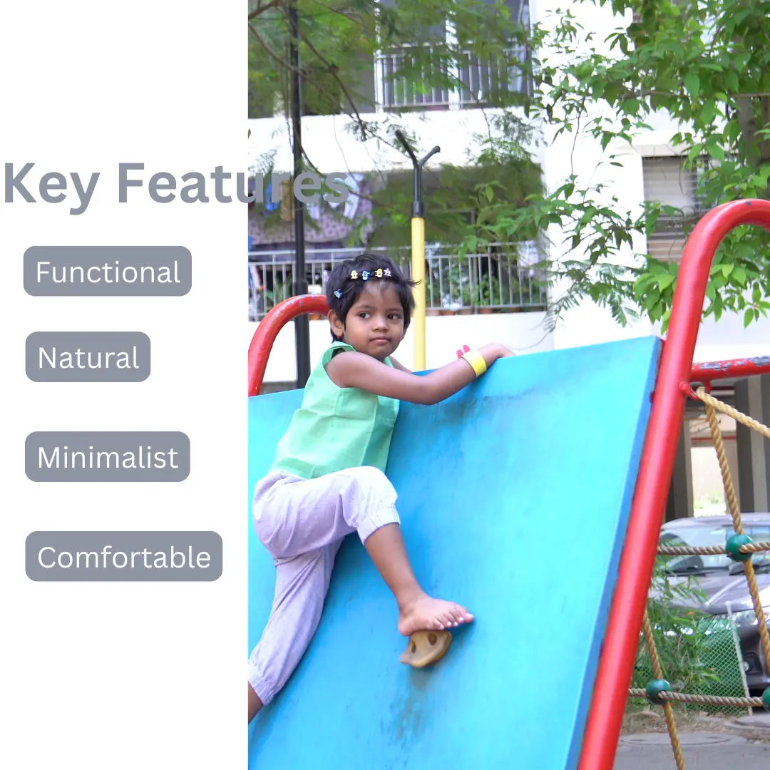 Side view of baby girl cotton khadi top and bottom set – comfortable everyday toddler clothing