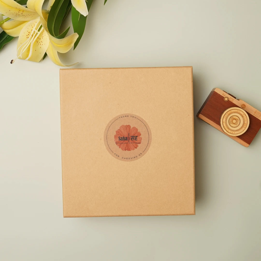 Top view of closed gift box