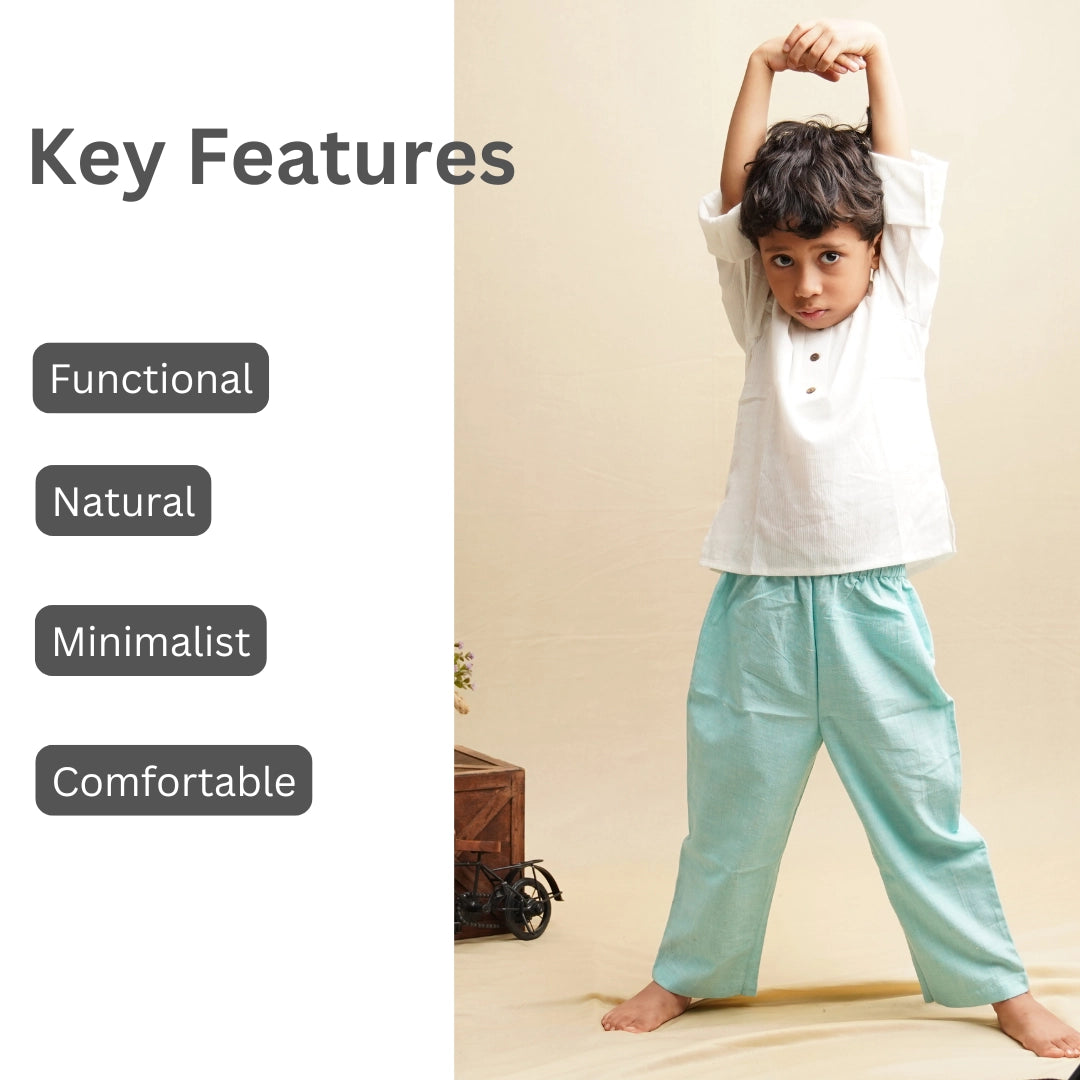 Side view of boys full sleeve button down shirt – comfortable casual kids clothing