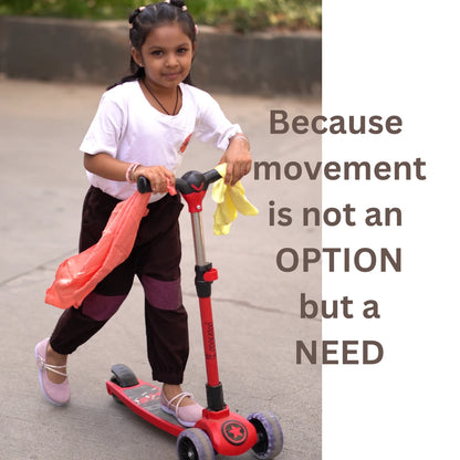 Young girl riding a scooter in durable unisex joggers designed for unrestricted movement