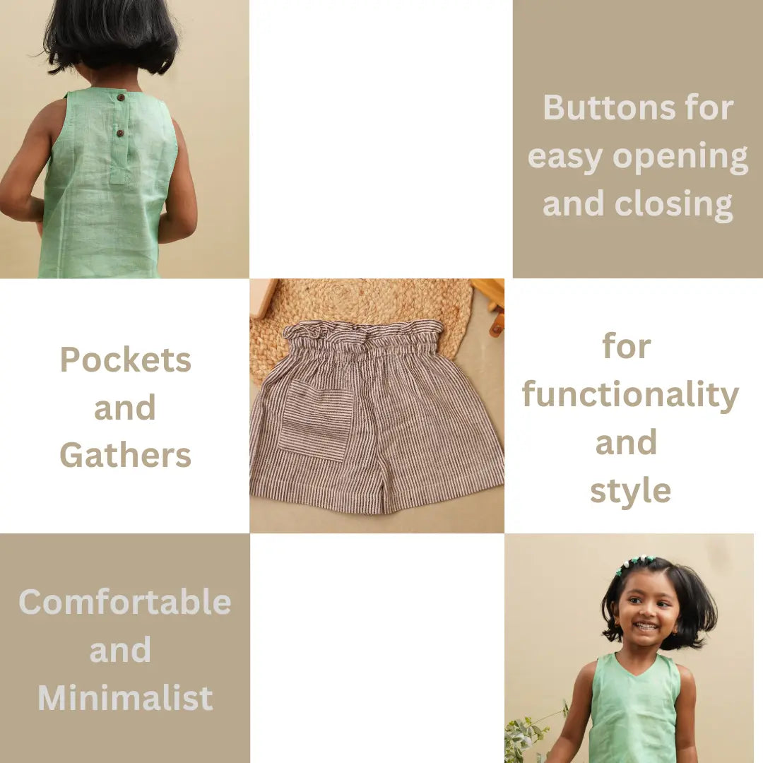 Print and trim detail on Wildflower Days girls top and shorts set – kids outfit styling