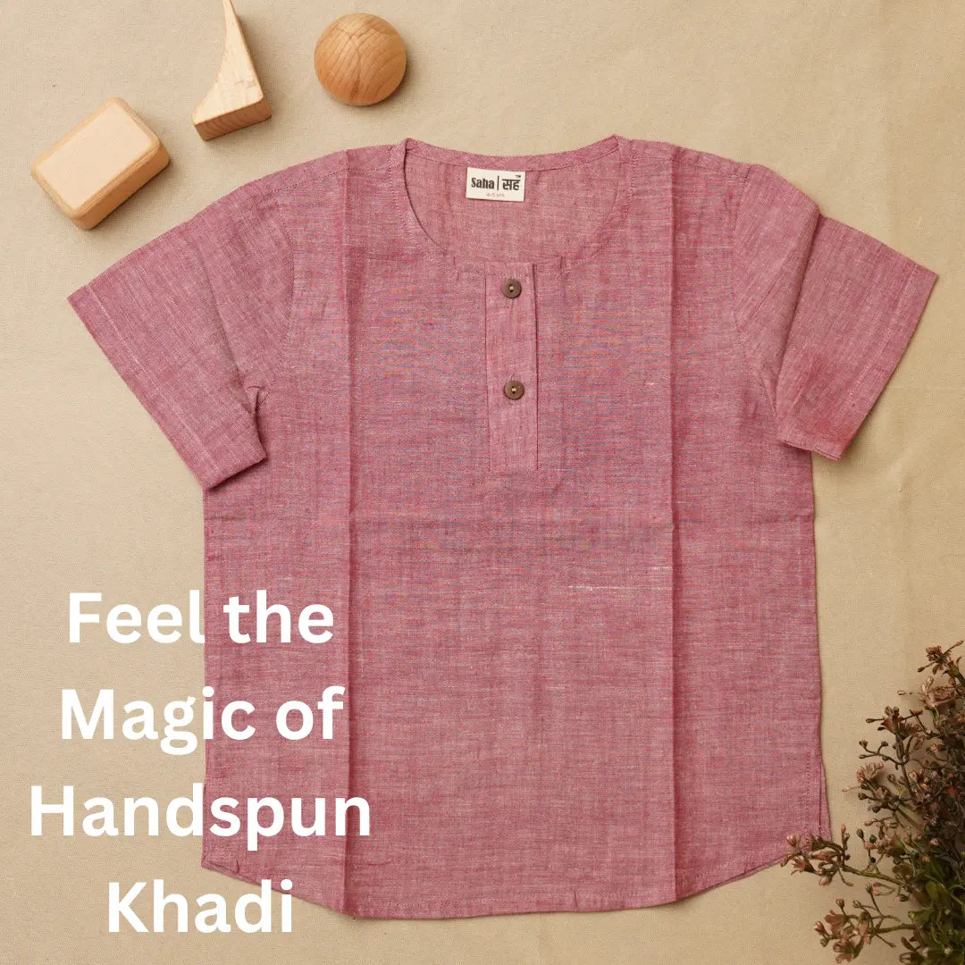 Flat lay of Earthy Elegance boys kurta shirt