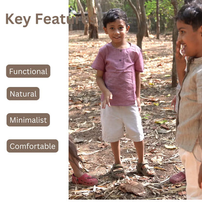 Key Features of Earthy Elegance boys kurta shirt and shorts set – comfortable summerwear for kids