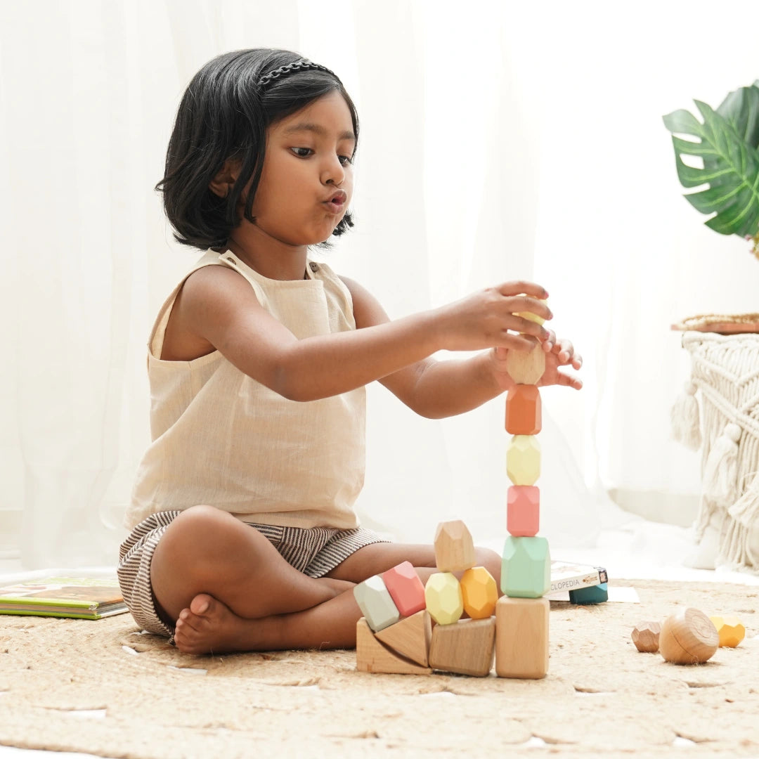 Girl wearing Frilly Fun pure khadi crop top – breathable everyday outfit for kids