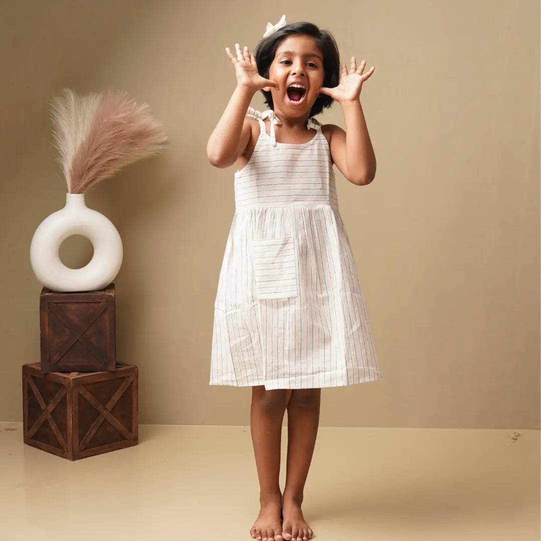 sister outfit for Rakshabandhan with khadi  cotton frock