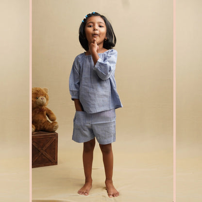 Girls pure cotton co ord set front view – breathable everyday kids outfit