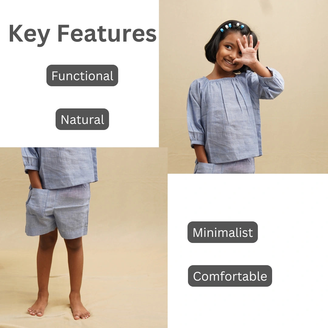 Key features of girls cotton co ord set – lightweight summer outfit for kids