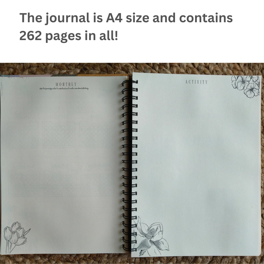 Interior page spread of Journal for Mothers – guided prompts for reflection and mindfulness