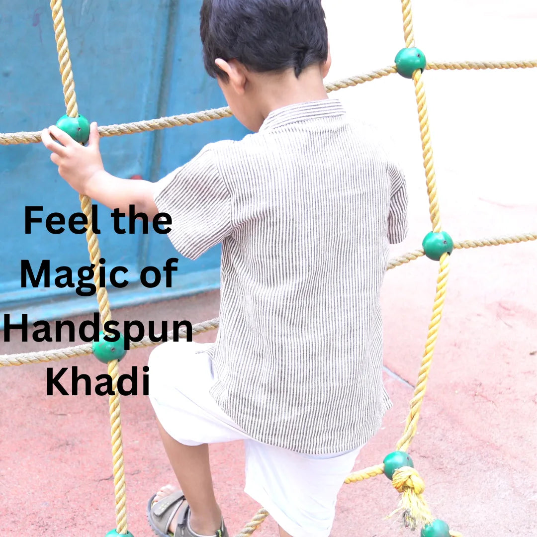 Back view of boys shirt and shorts set – lightweight everyday wear for children