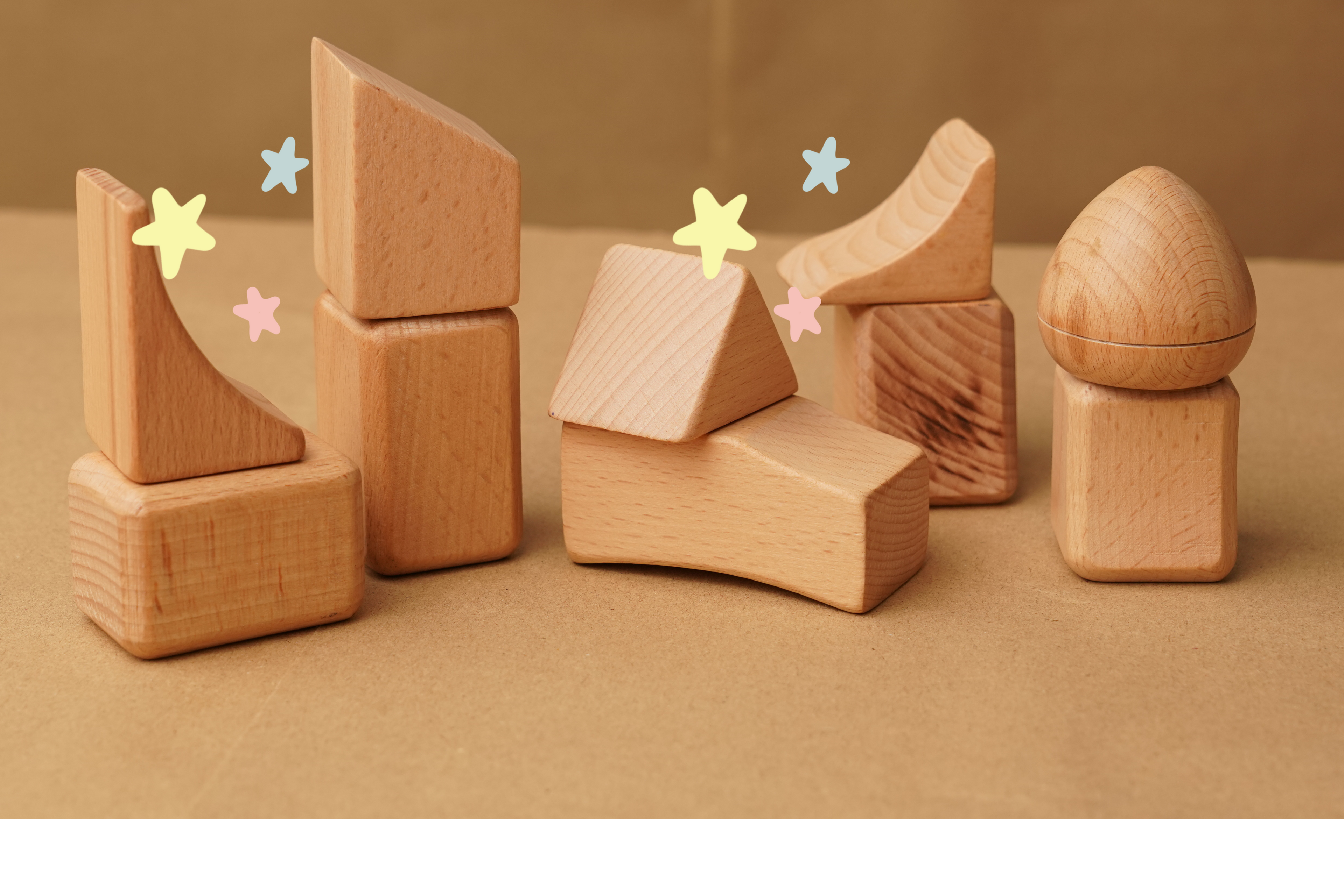 Open-ended wooden toys for infants toddlers preschoolers