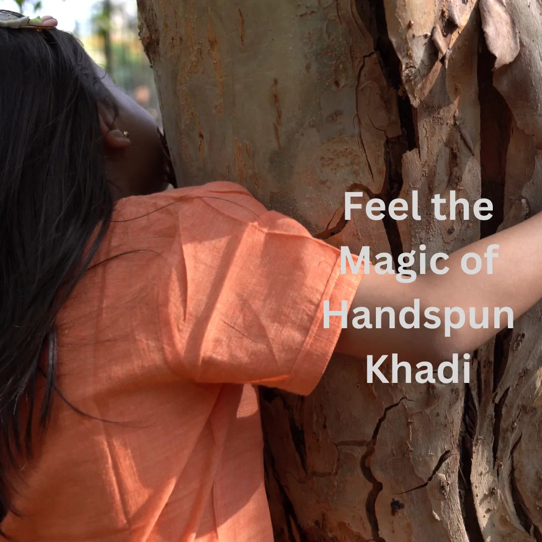 Close up of soft fabric used in Sunbeam girls kurti top and shorts set – breathable natural texture