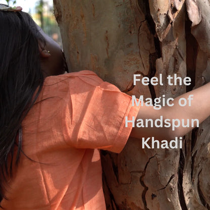 Close up of soft fabric used in Sunbeam girls kurti top and shorts set – breathable natural texture