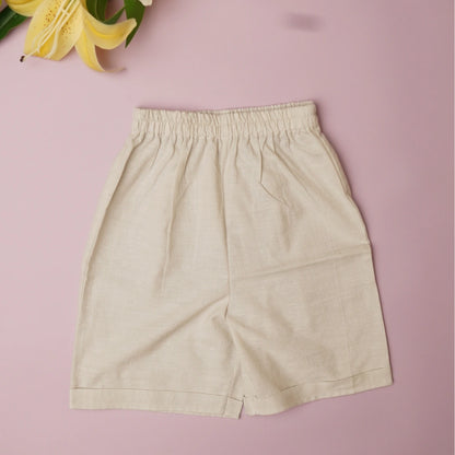 Flat lay of Terra Trotters boys shorts in pure cotton – breathable everyday kidswear
