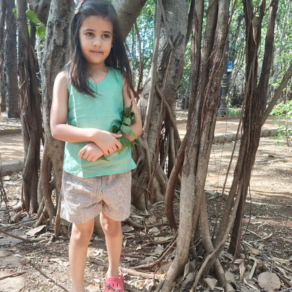 Wildflower Days girls top and shorts set front view – breathable everyday outfit for kids