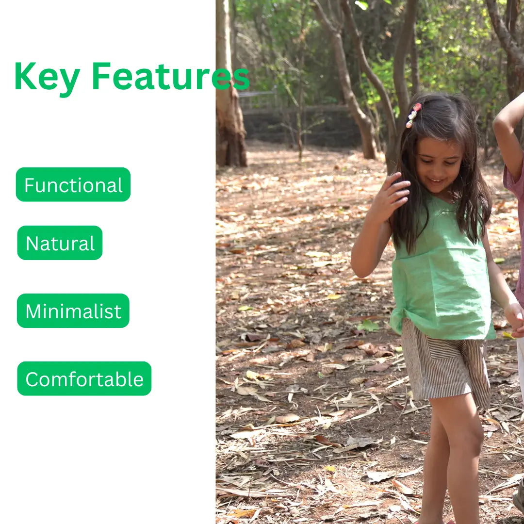 Side view of Wildflower Days girls top and shorts set – comfortable casual kids clothing