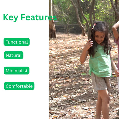 Side view of Wildflower Days girls top and shorts set – comfortable casual kids clothing